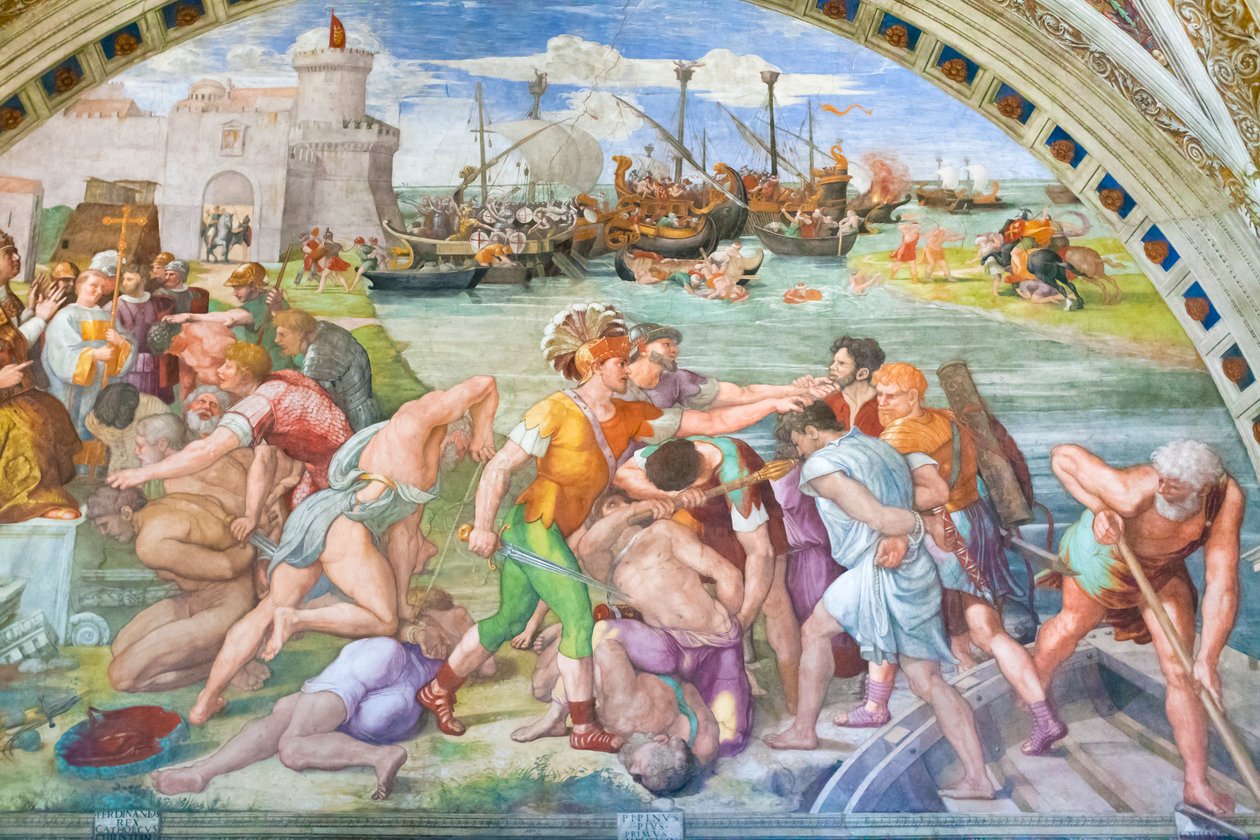 Slaget ved Ostia av Raphael (1483 1520)