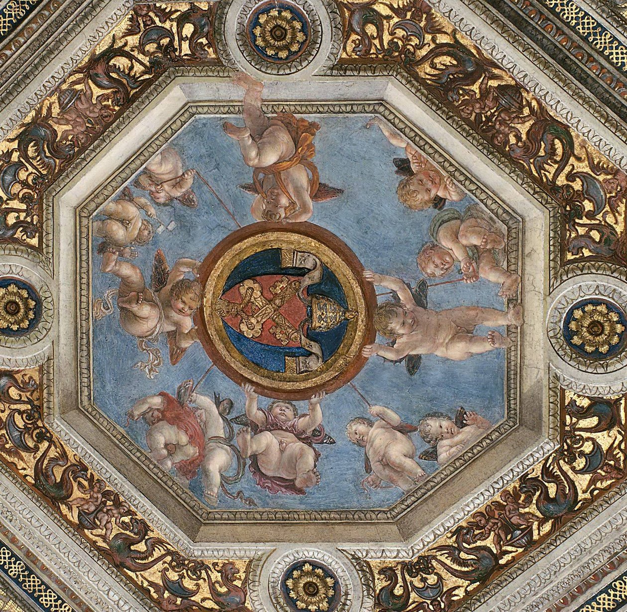 Tak. Fresco i Stanza della Segnatura, ca 1510-1511. av Raphael