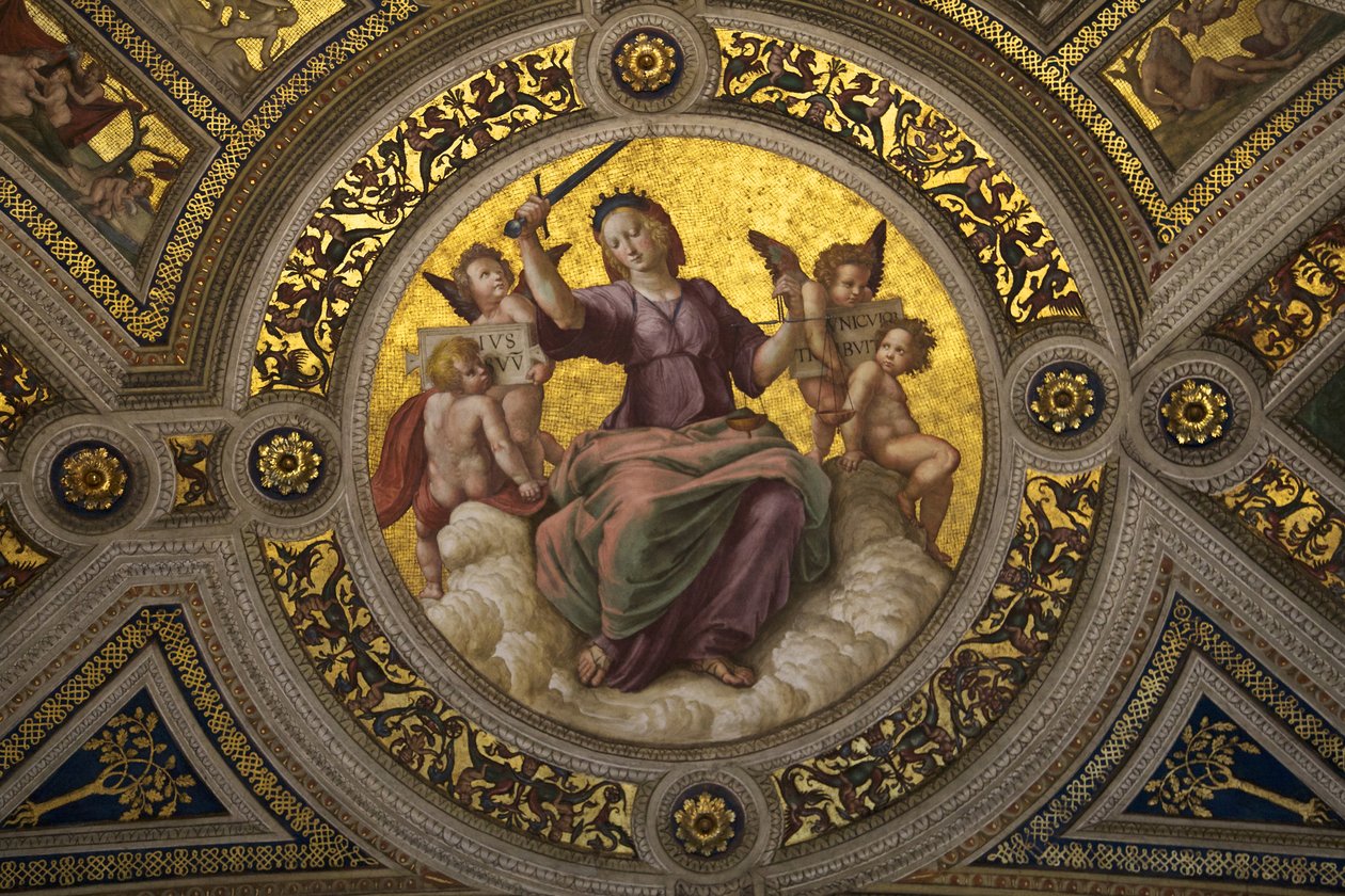 Lady Justice Fresh i Stanza della Segnatura av Raffaello Sanzio Raphael