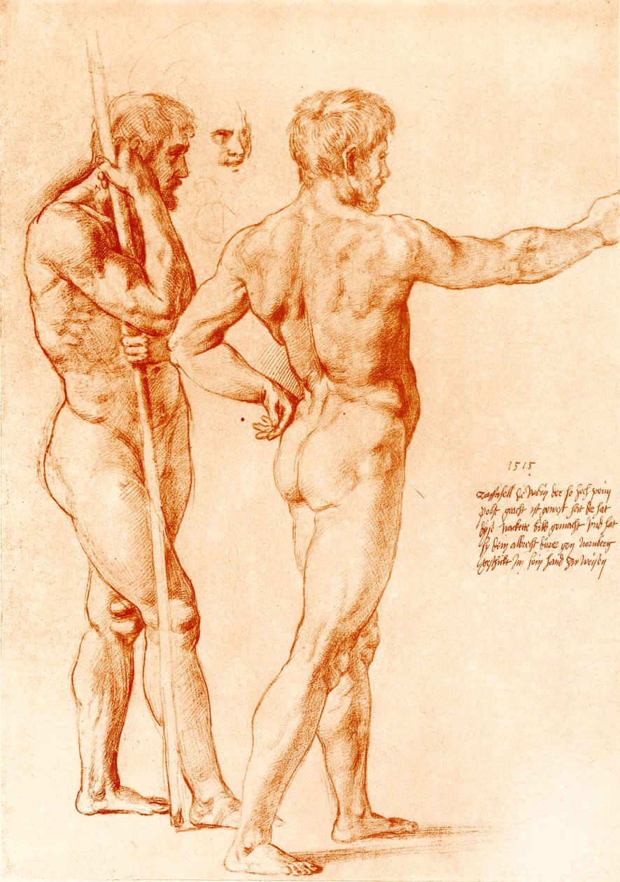 Nakenstudie av to krigere av Raffaello Sanzio Raphael