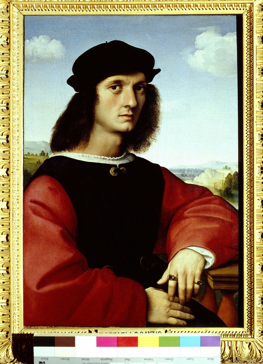 Portrett av Agnolo Doni, 1505-1506 Maleri av Raphael av Raphael