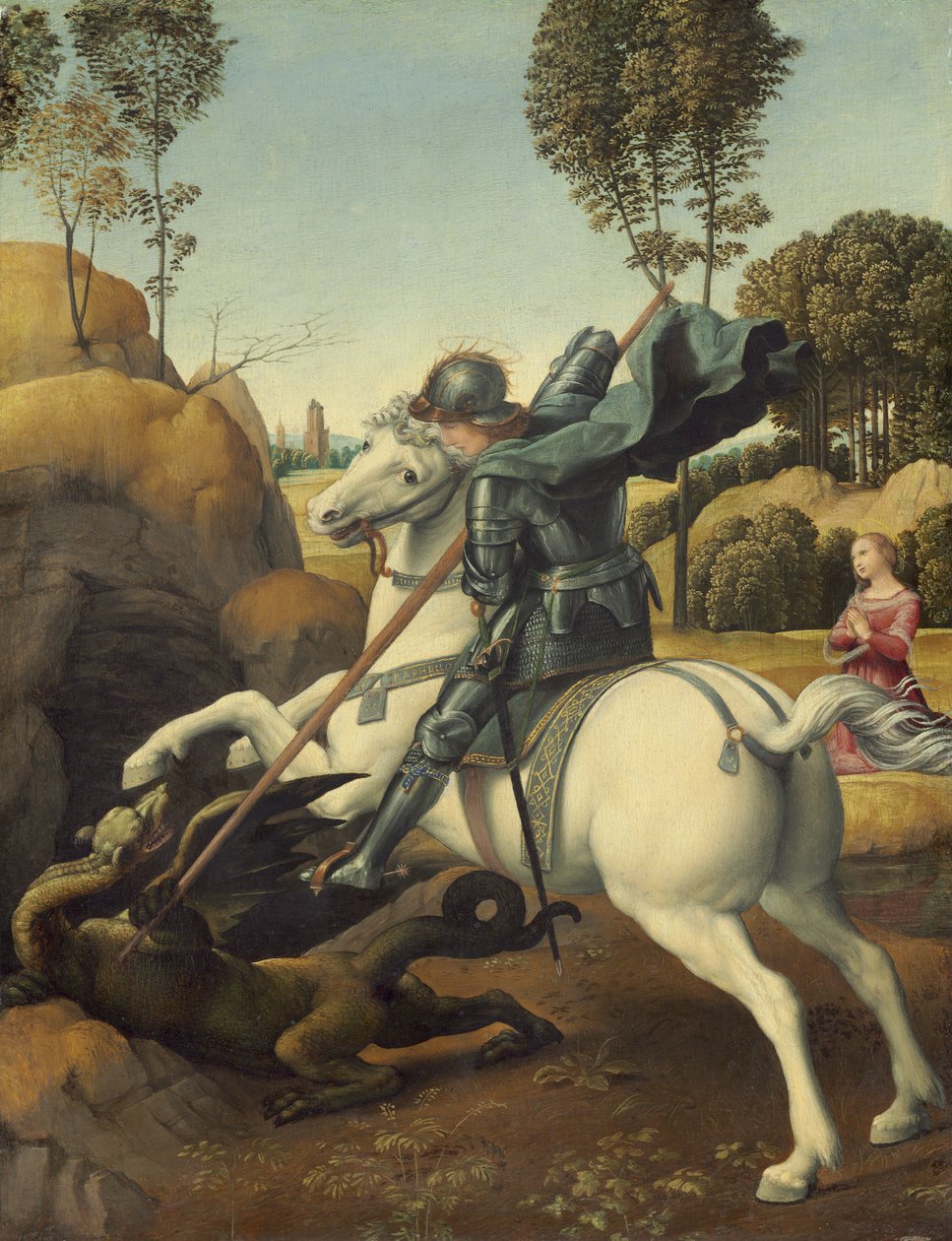 Saint George and the Dragon, ca. 1506 av Raphael