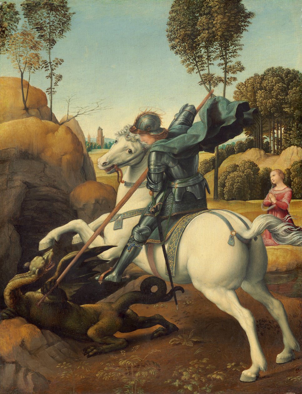 Saint George and the Dragon, ca. 1506. av Raphael