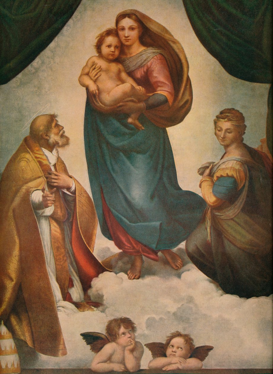 Den sixtinske madonna, 1512, 1911 av Raffaello Sanzio Raphael