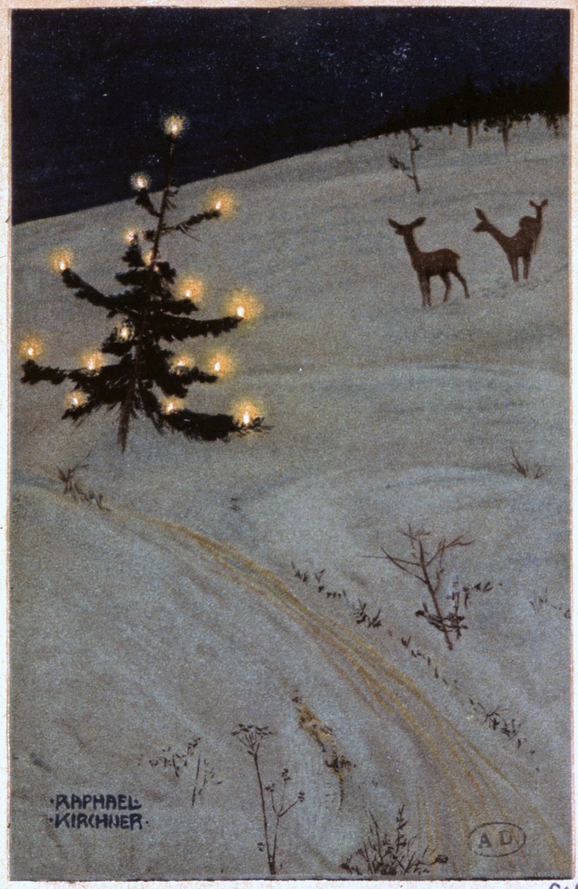 Juletre i snøen av Raphael Kirchner