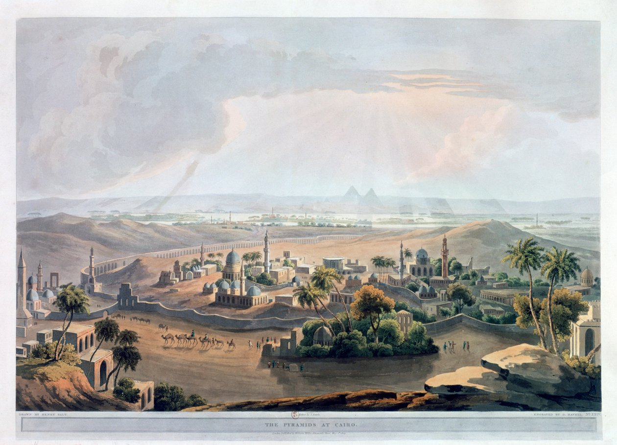 'Pyramidene i Kairo', 1809 av Rawle