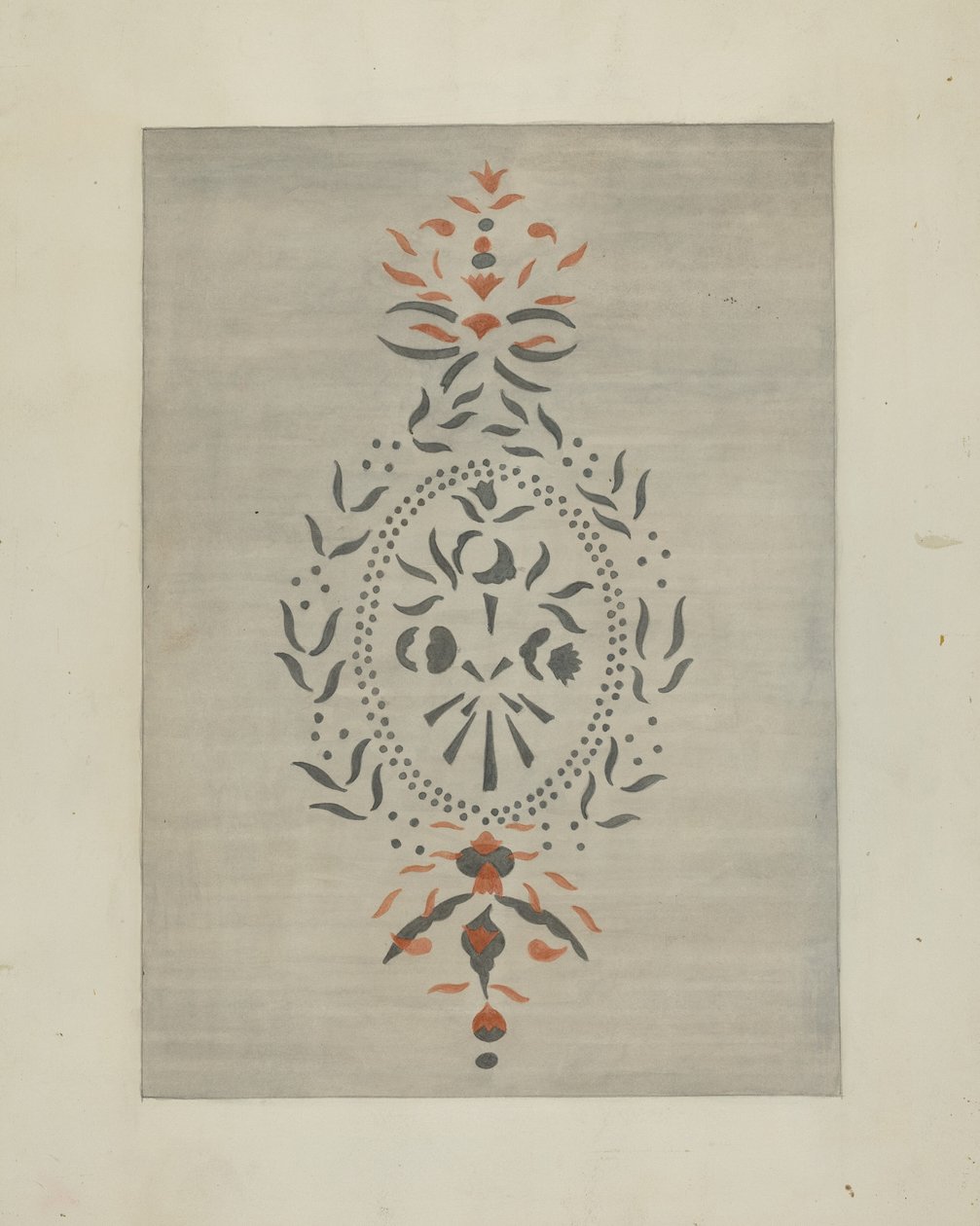 Detalj av stensilert vegg, ca. 1937. av Ray Holden