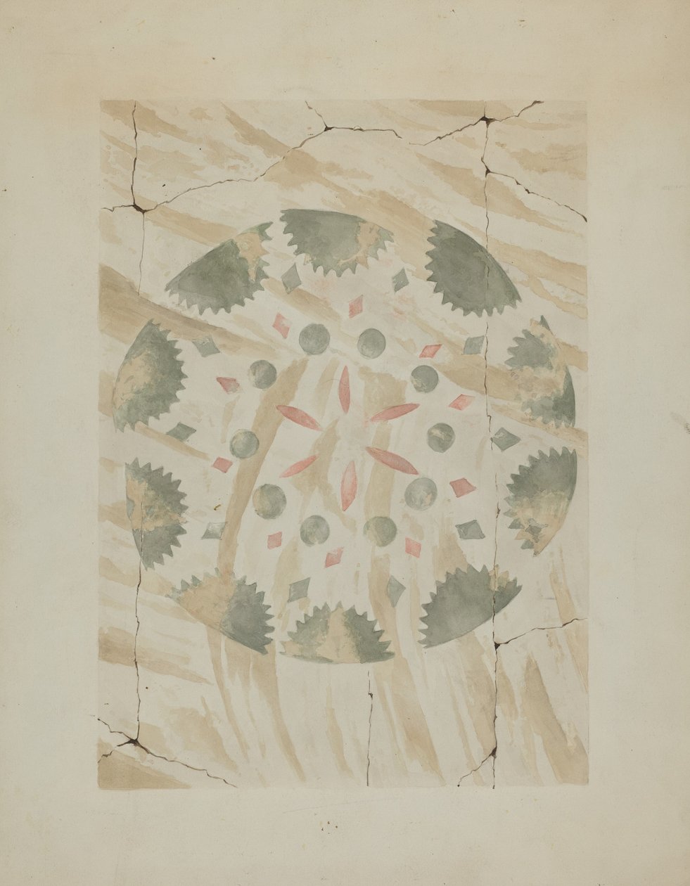 Detalj av stensilert vegg, ca. 1937. av Ray Holden