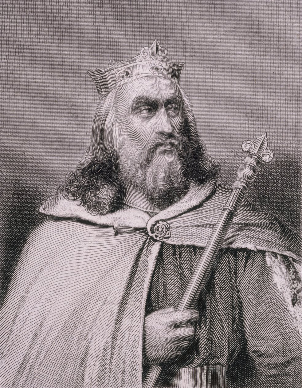 Clotaire eller Chlotar II (d.629) Frankenes konge, gravert av Weber av Raymond Quinsac Monvoisin