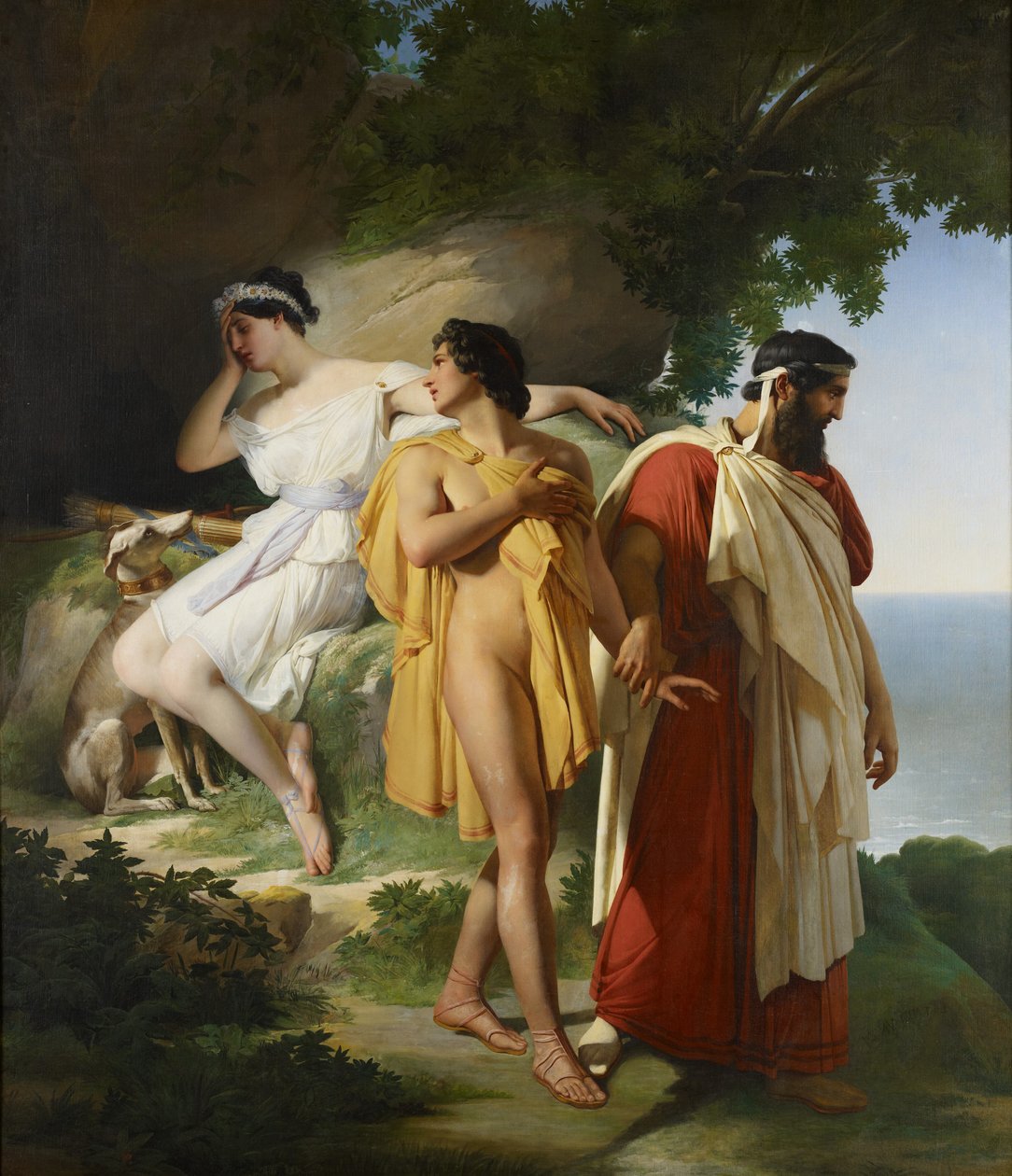 Telemachus og Eucharis, 1824 av Raymond Quinsac Monvoisin