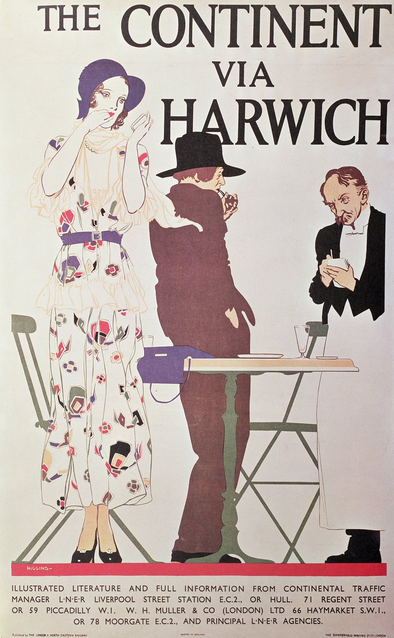 Kontinentet Via Harwich (plakat) av Reginald Edward Higgins