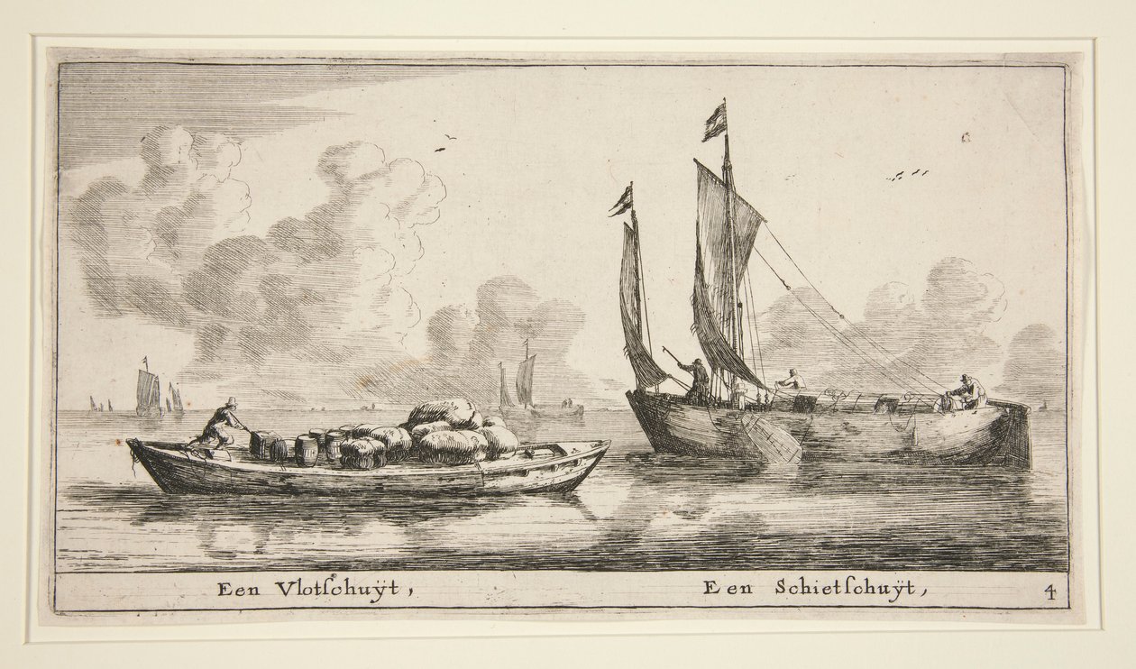 To båter (A Vlotschuyt, A Schietschuyt) av Reinier Nooms