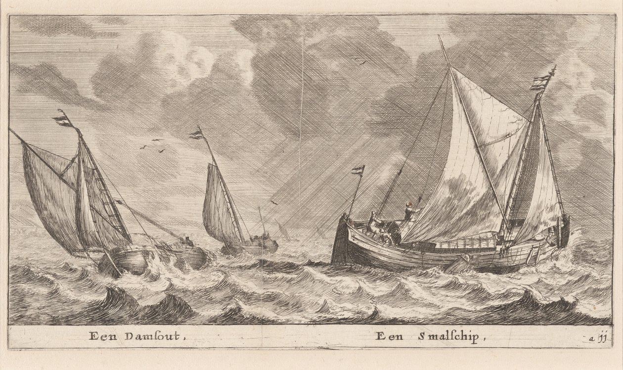 En Damschuit og en "Smalschip" av Reinier Nooms, called Zeeman