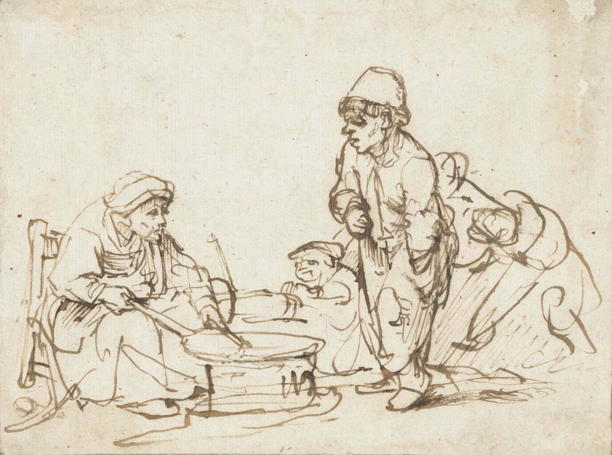 Pannekakekvinnen, ca. 1635 av Rembrandt van Rijn
