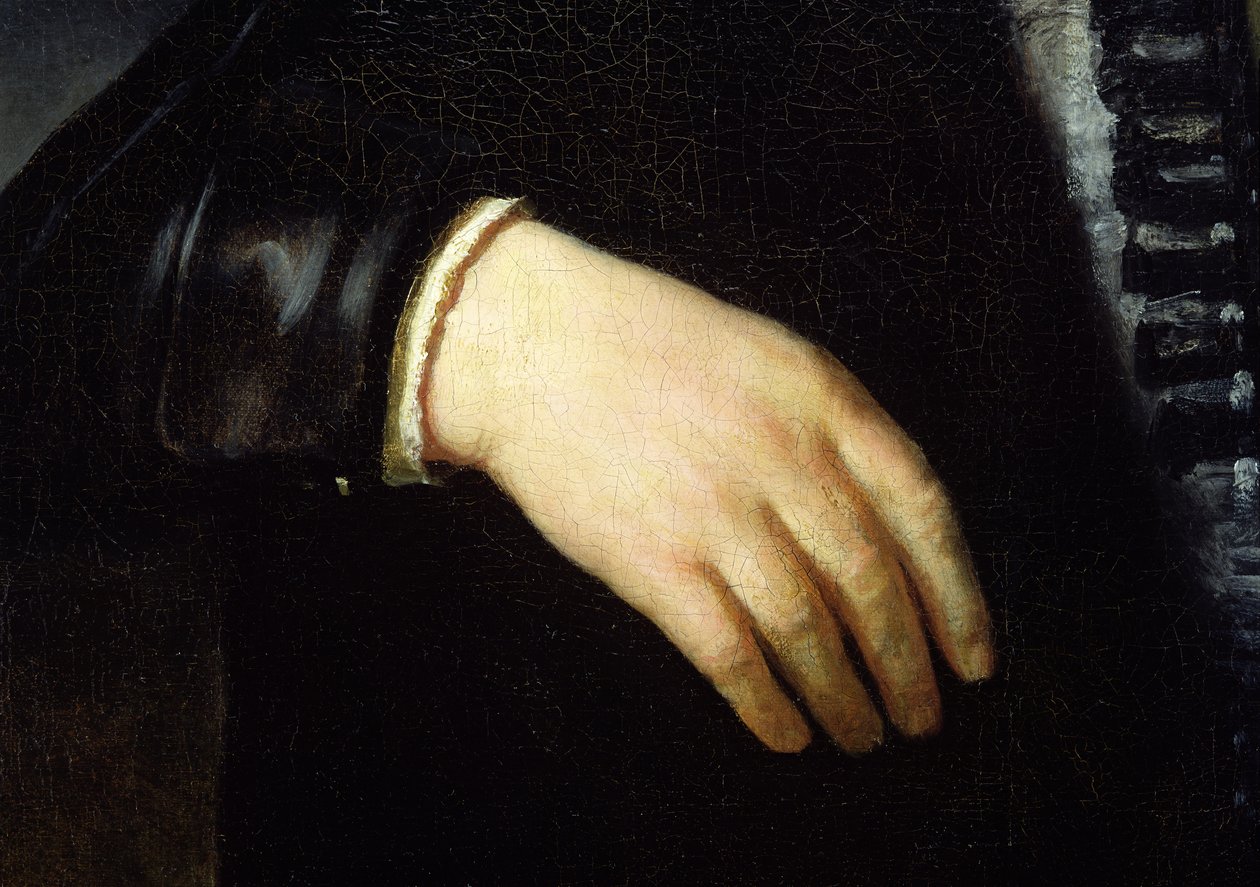 Full lengdeportrett av en stående mann, 1639 (detalj) (se 242009) av Rembrandt van Rijn