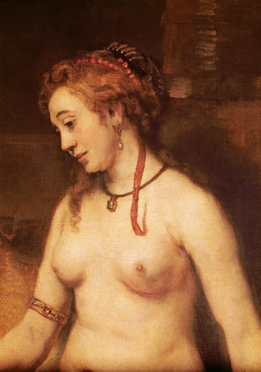 Bathsheba Bathing, 1654 (detalj av 44593) av Rembrandt van Rijn