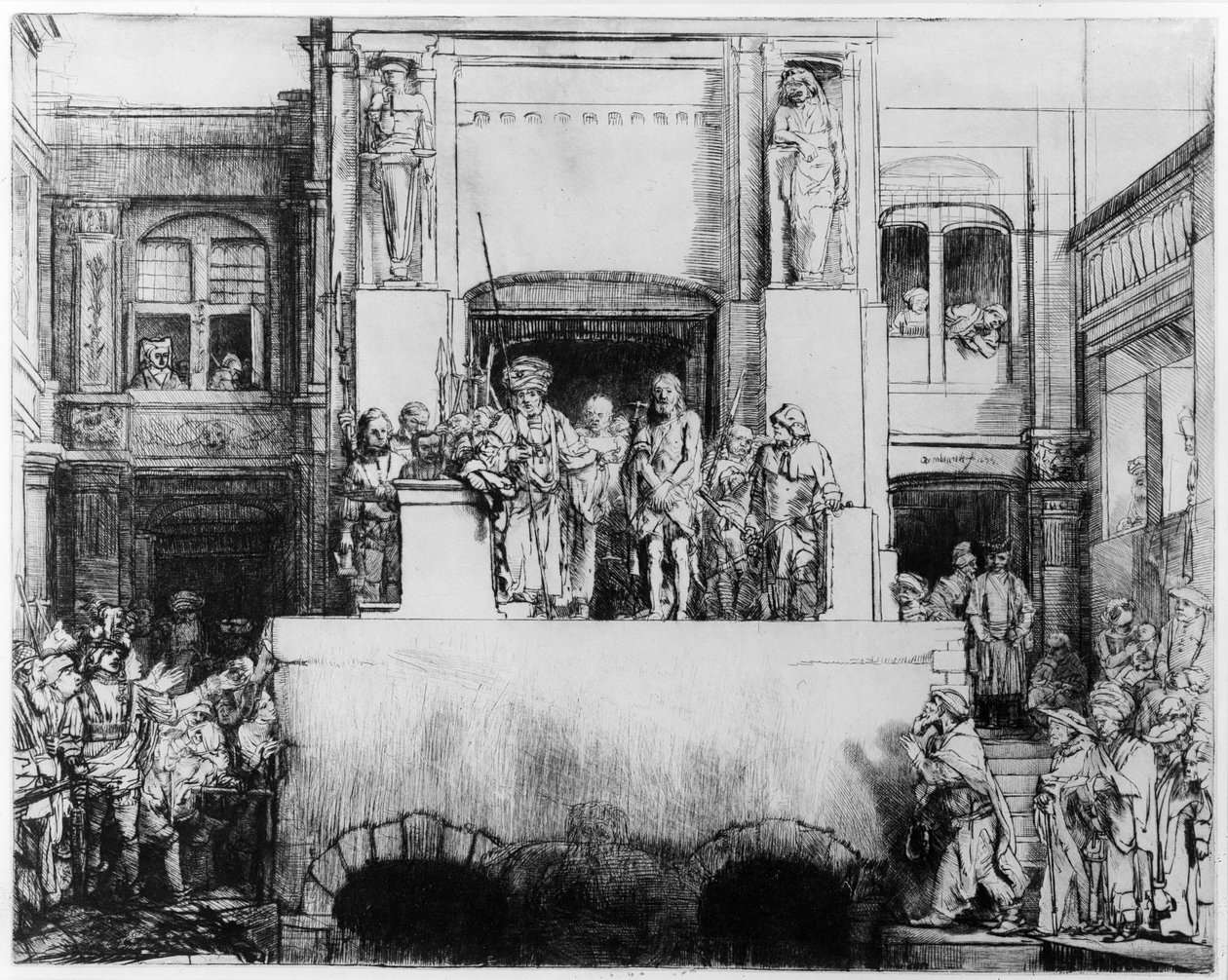 Kristus presentert for folket, 1655 (tørrpunkt) av Rembrandt van Rijn