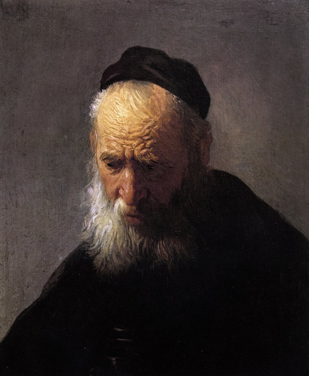 Hodet til en gammel mann av Rembrandt van Rijn