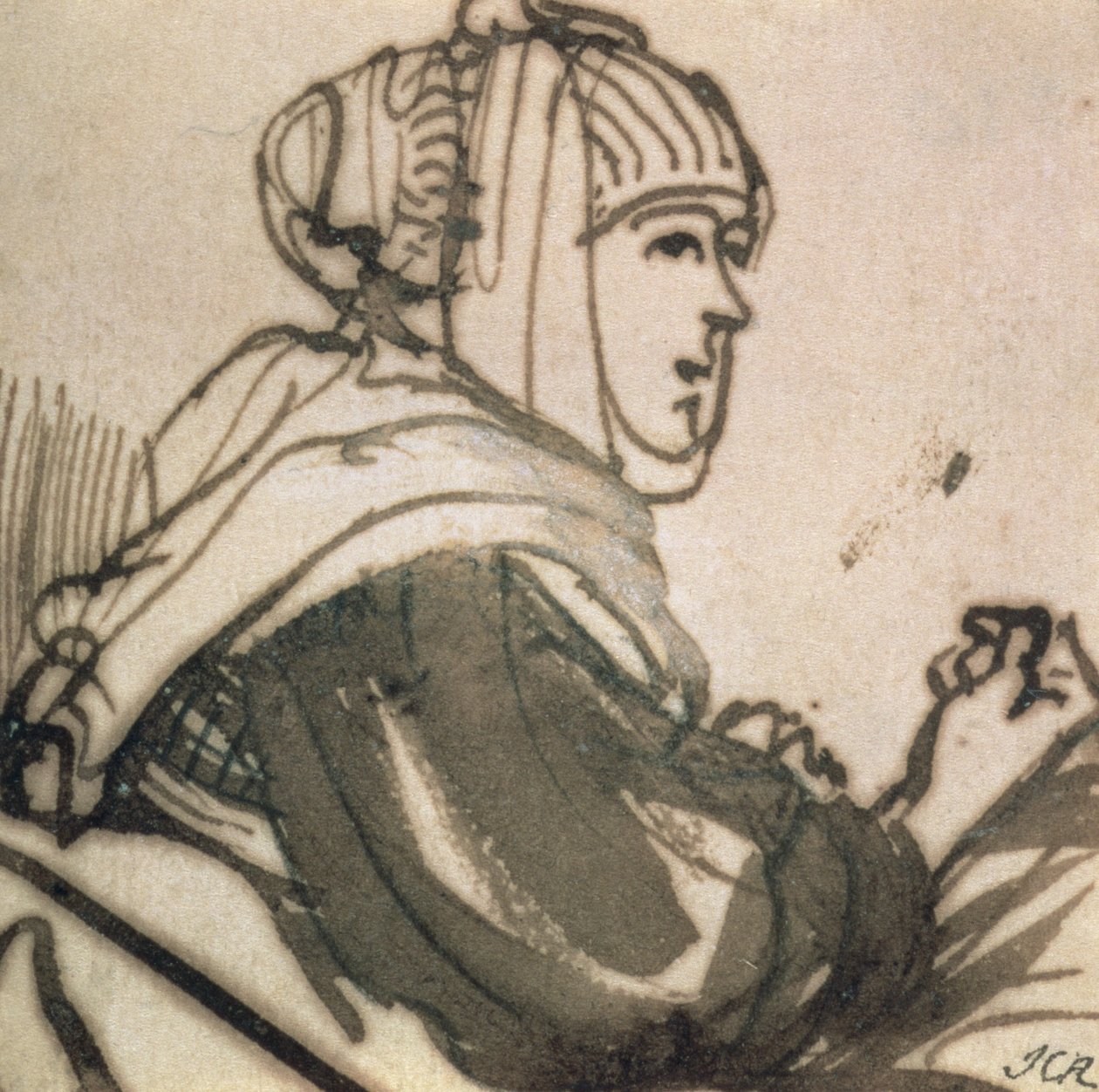 Portrett av Saskia, 1634 (blekk og vask på papir) av Rembrandt van Rijn