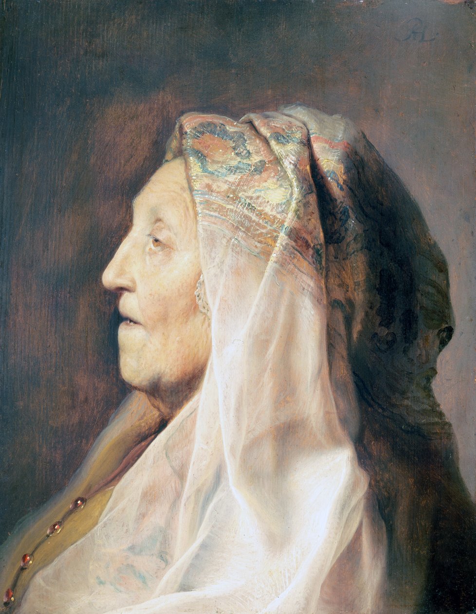 Profil Leder for en gammel kvinne av Rembrandt van Rijn