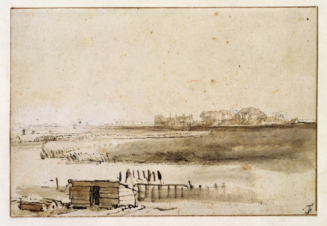 Utsikt over Houtewaal av Rembrandt van Rijn