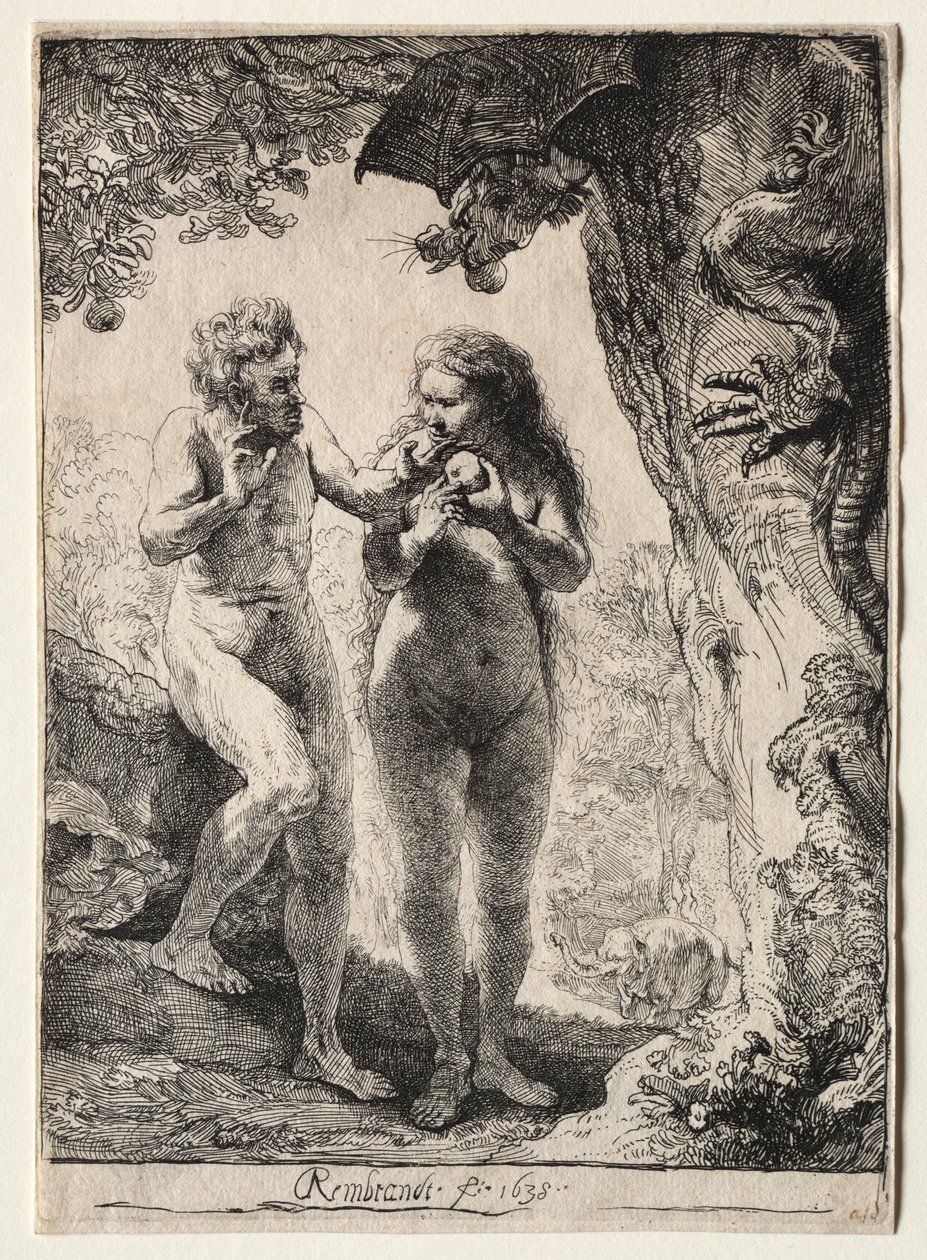 Adam og Eva, 1638. av Rembrandt van Rijn