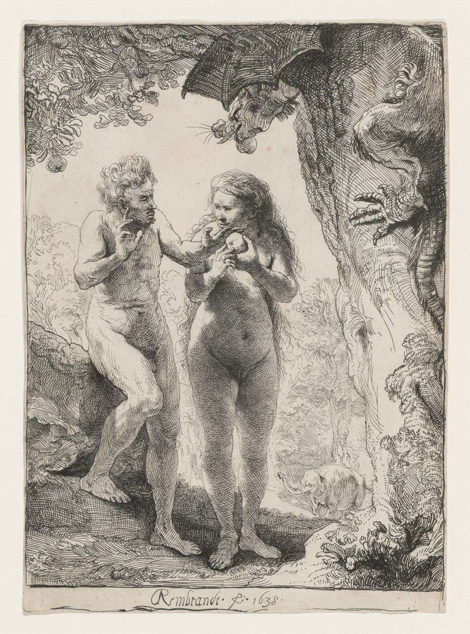 Adam og Eva, 1638 av Rembrandt van Rijn