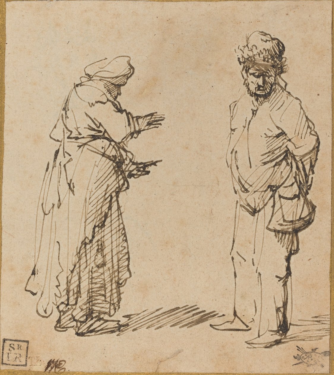 Tiggermann og kvinne av Rembrandt van Rijn