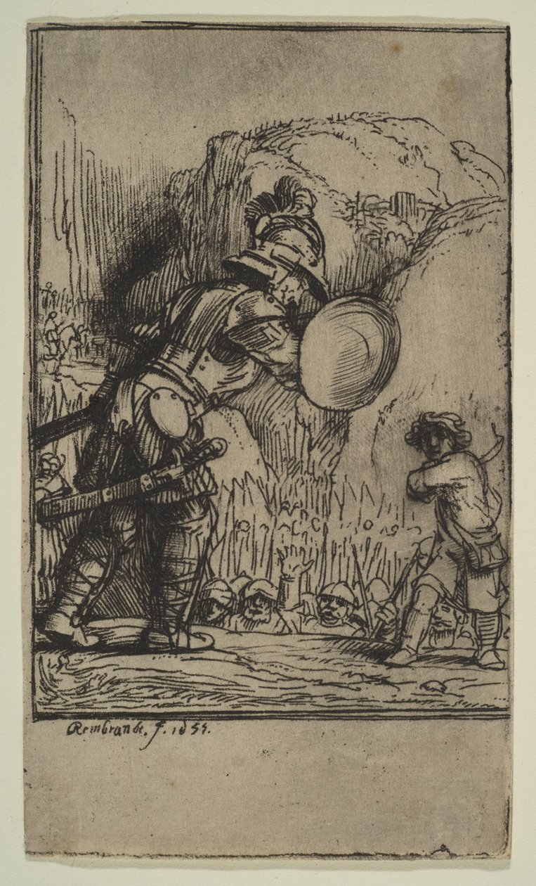 David og Goliat, 1655. av Rembrandt van Rijn