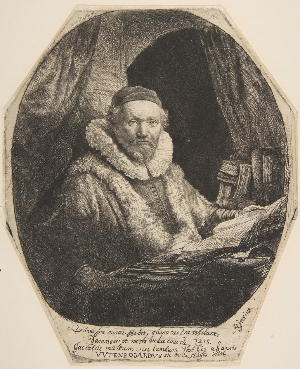 Jan Uytenbogaert. av Rembrandt van Rijn