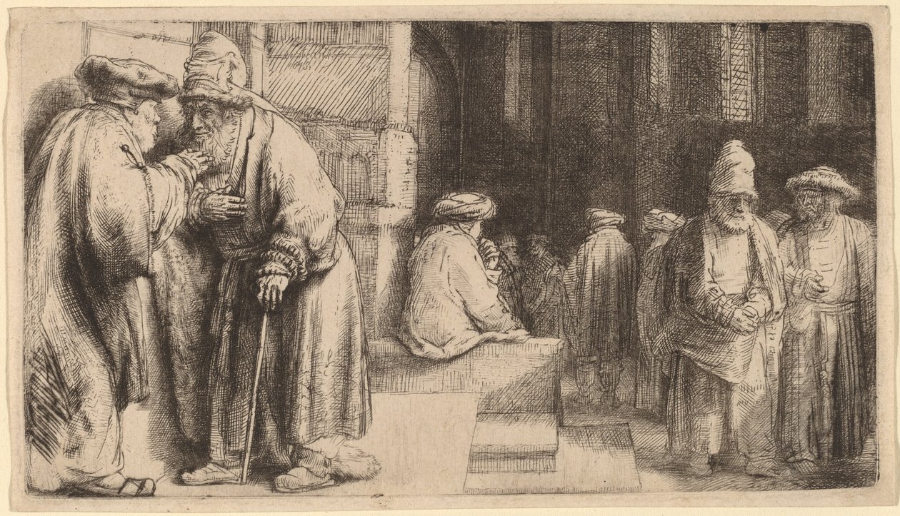 Jøder i synagogen av Rembrandt van Rijn