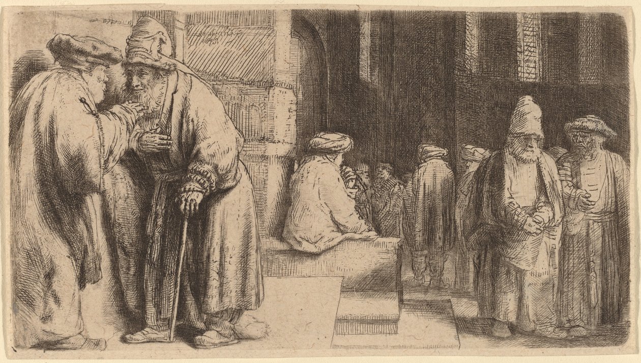 Jøder i synagogen av Rembrandt van Rijn