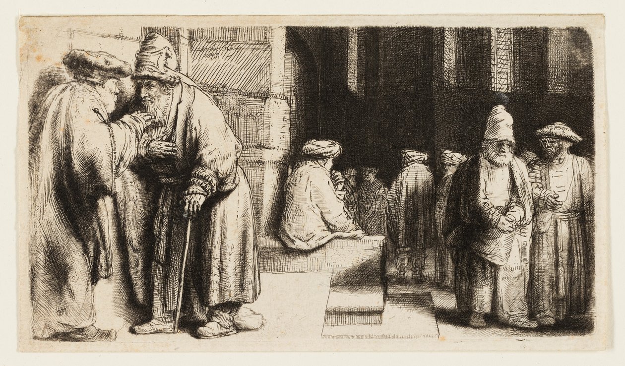 Jøder i synagogen av Rembrandt van Rijn