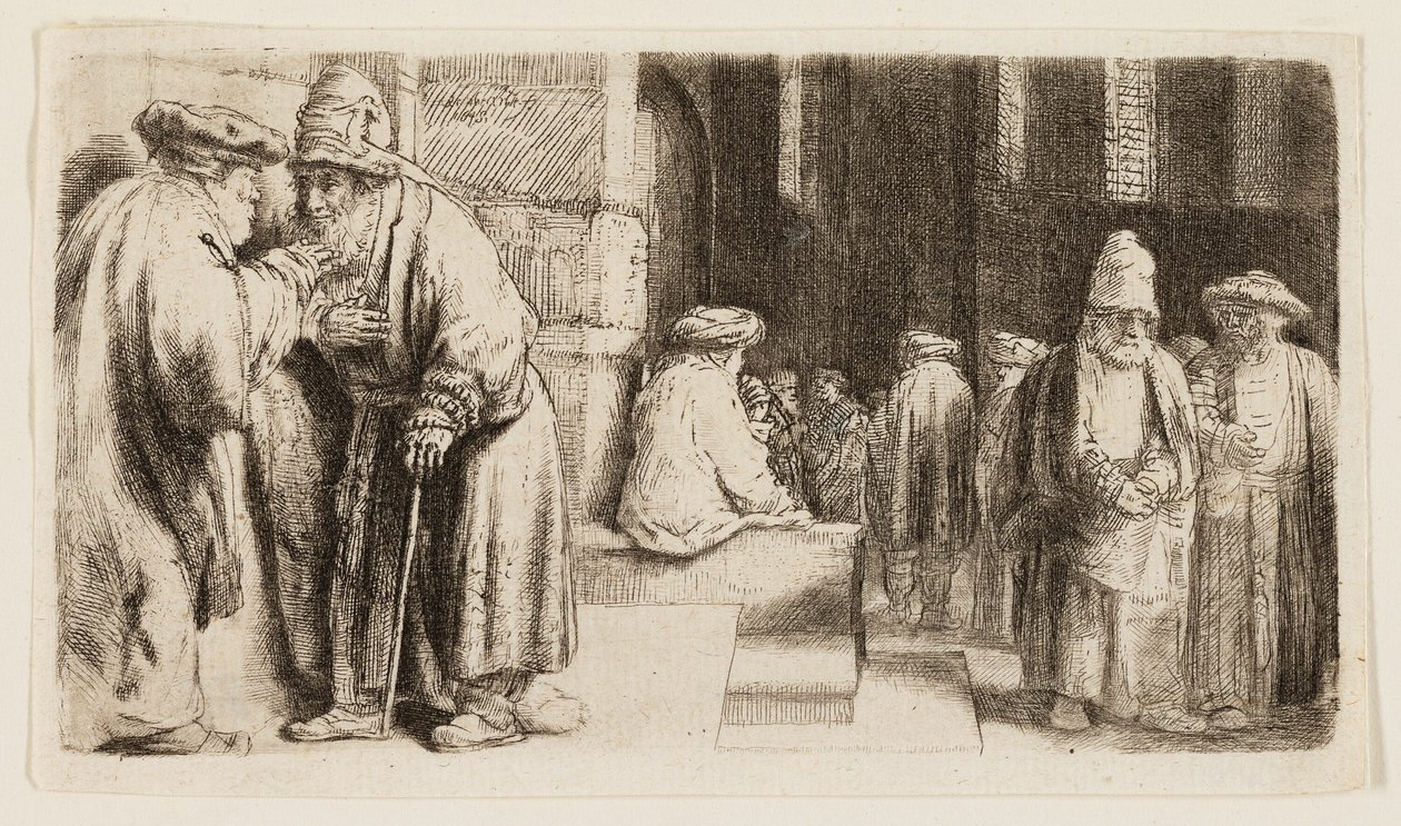 Jøder i synagogen av Rembrandt van Rijn