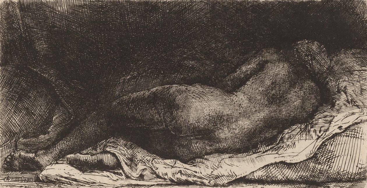 Negress ligger ned, 1658. av Rembrandt van Rijn