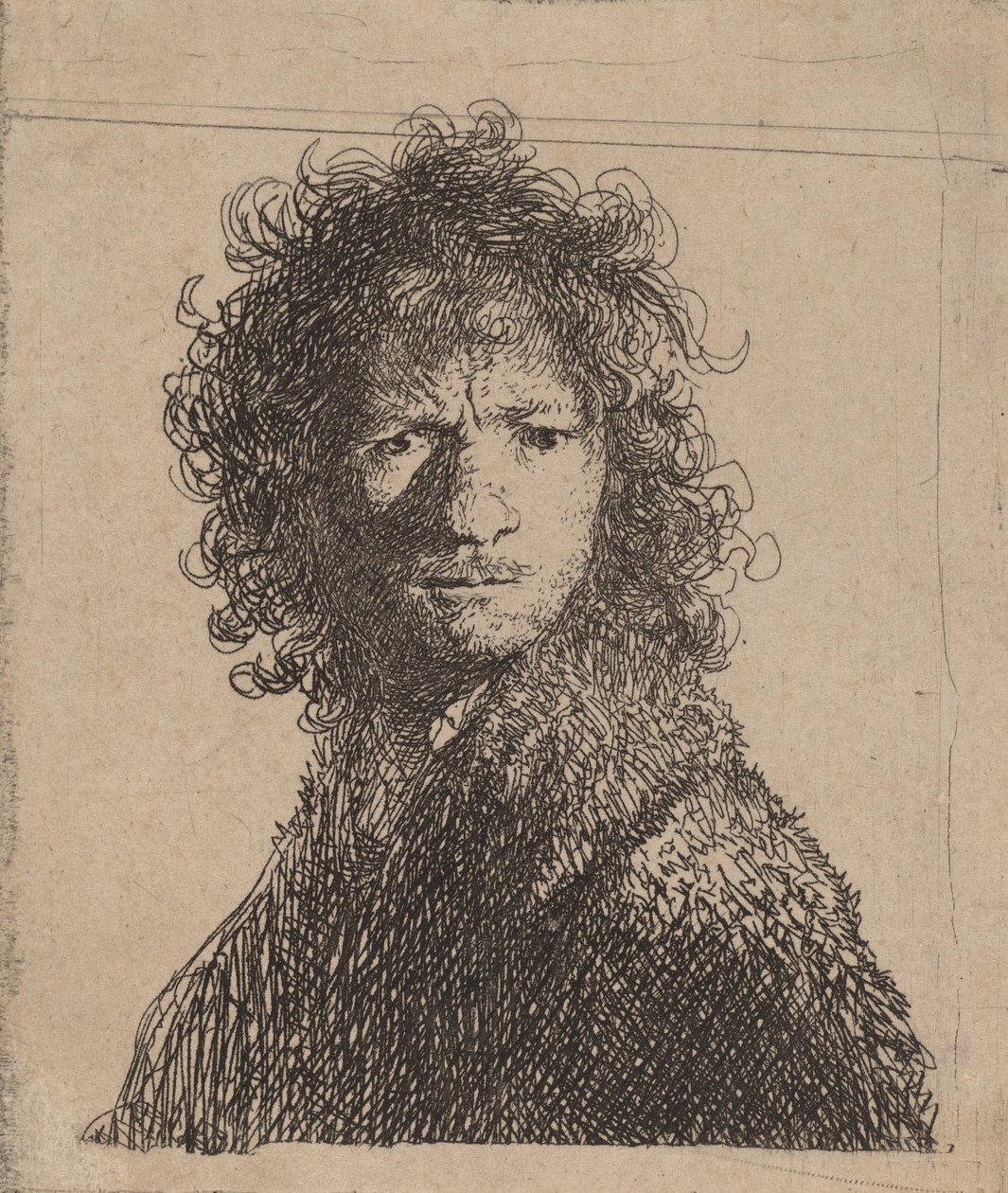 Selvportrett, rynker pannen, 1630. av Rembrandt van Rijn