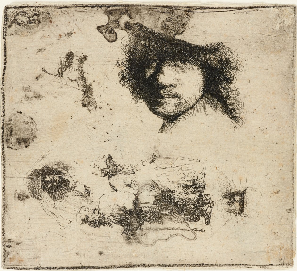 Studieark, 1632. av Rembrandt van Rijn