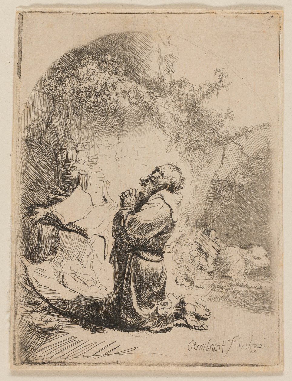 St. Hieronymus ber: Buet av Rembrandt van Rijn