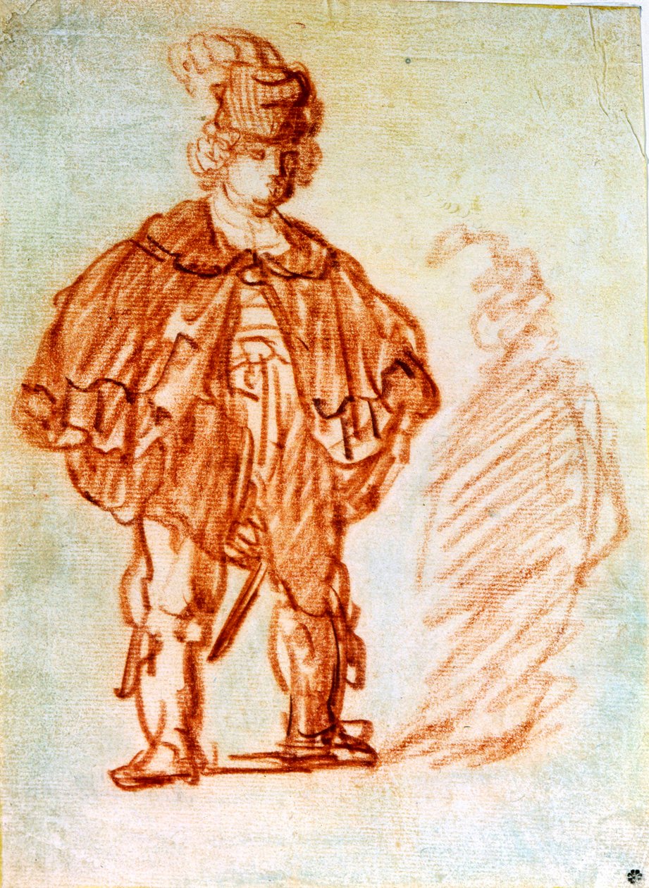 Stående skuespiller, 1630-tallet. av Rembrandt van Rijn