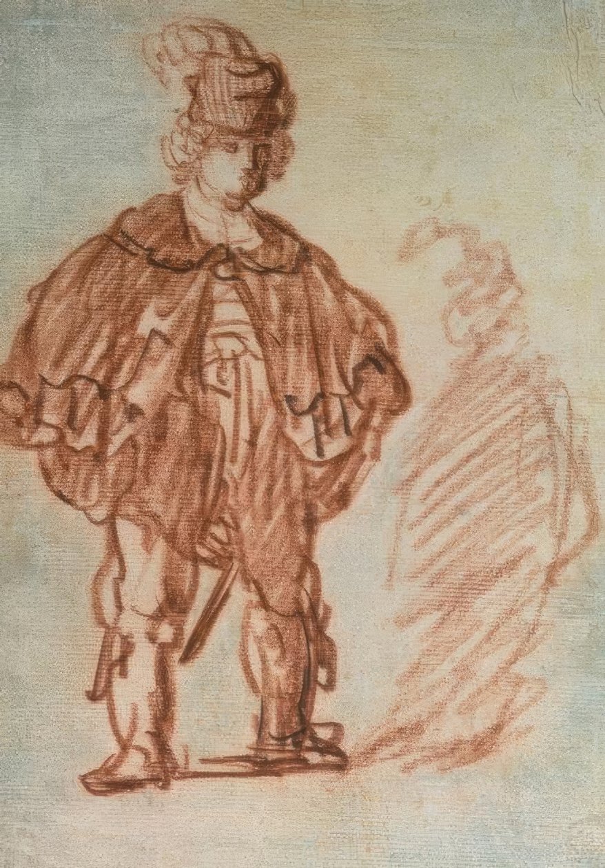 Stående skuespiller av Rembrandt van Rijn