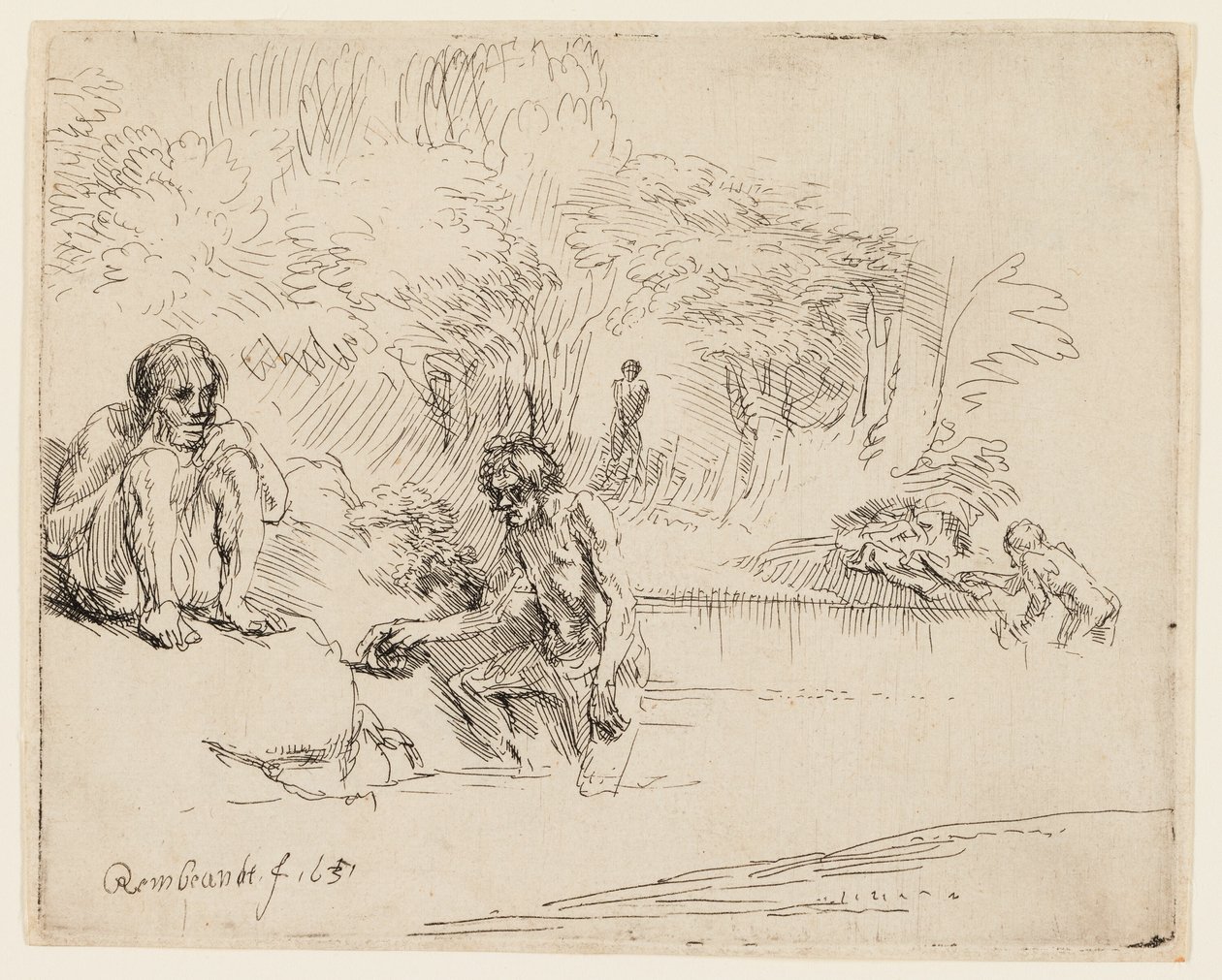 Badegjestene av Rembrandt van Rijn