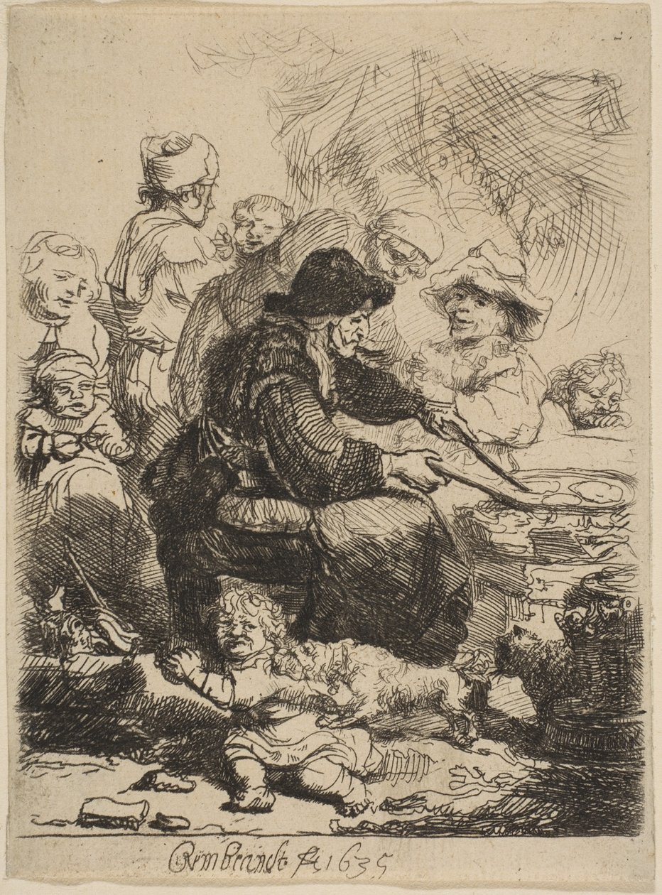 Pannekakekvinnen, 1635. av Rembrandt van Rijn