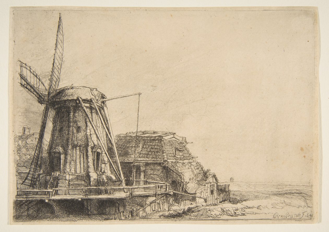 Vindmøllen, 1641. av Rembrandt van Rijn
