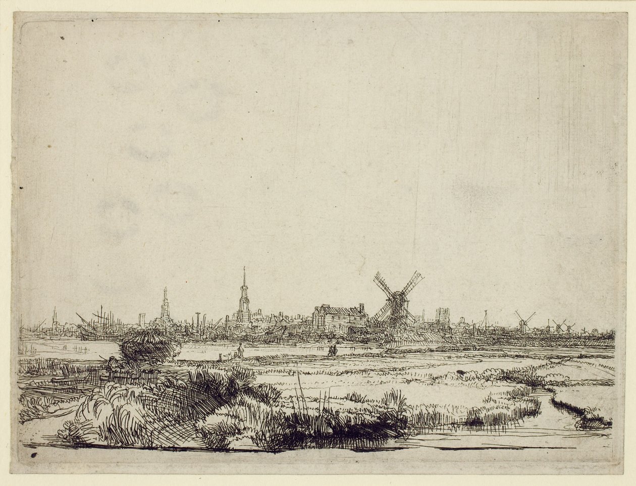 Utsikt over Amsterdam, ca. 1640 av Rembrandt van Rijn
