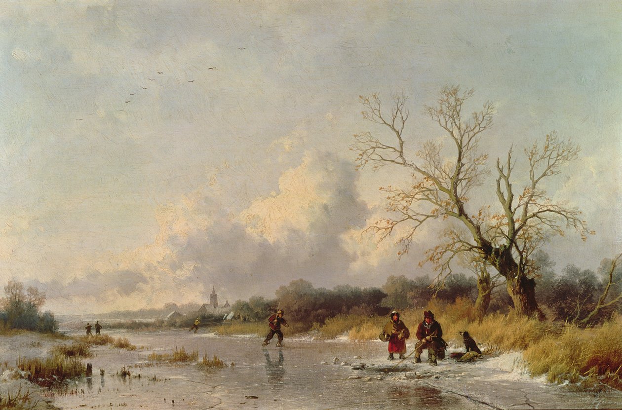 Vinter i Holland (olje) av Remigius Adrianus Haanen