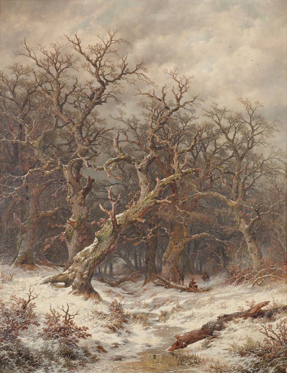 Vinterlandskap (vinterskog) av Remigius Adrianus van Haanen