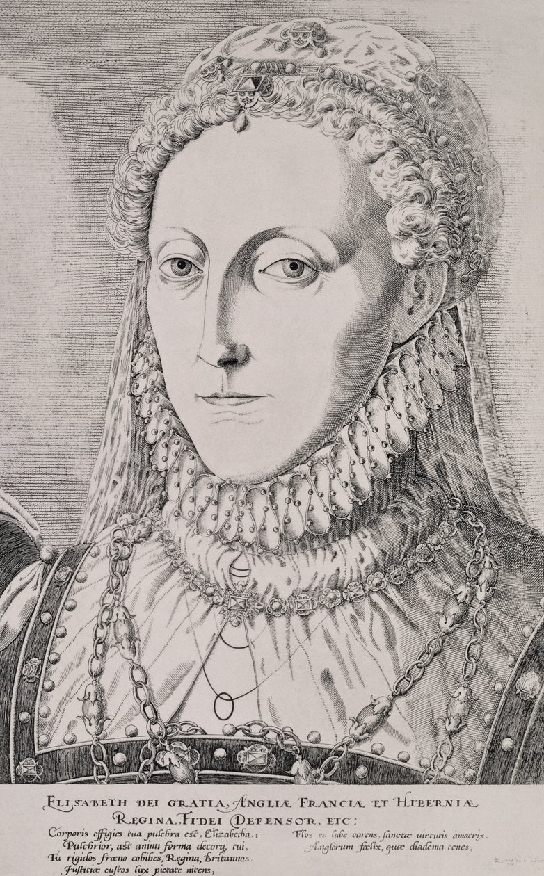 Dronning Elizabeth I (1533-1603), ca. 1572-75 av Remigius Hogenbergh