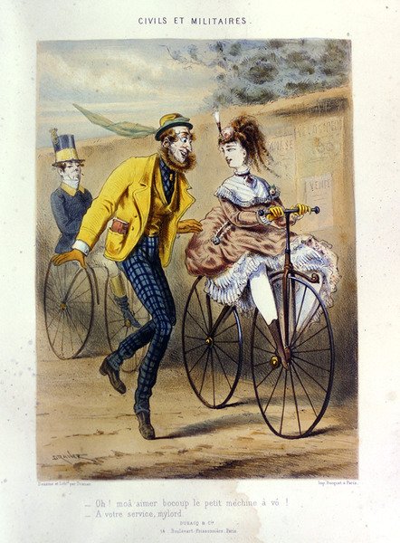 En Draisienne (farget gravering) av Renard Jules Draner