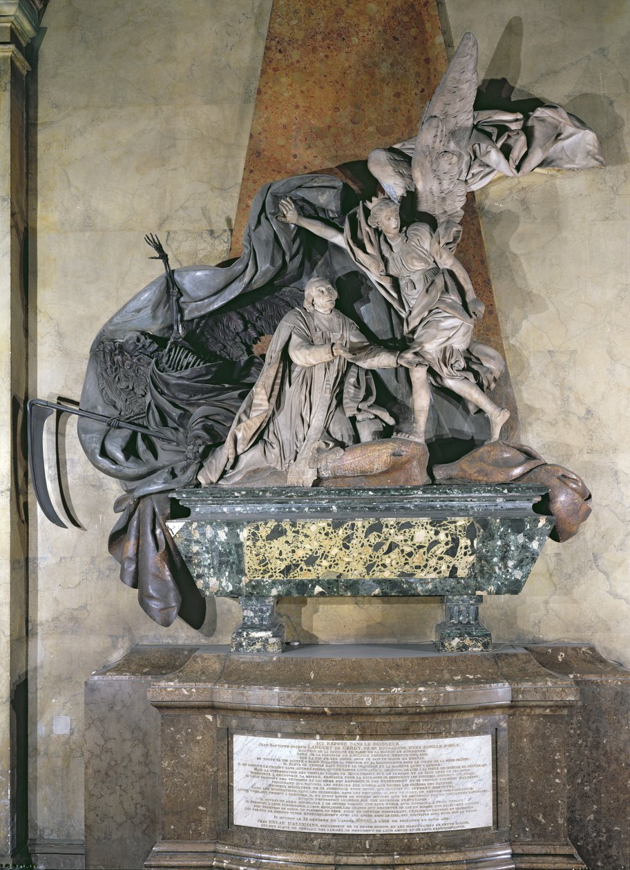 Graven til Jean Baptiste Joseph Languet de Gergy (1675-1750) ferdigstilt i 1753, 1757 (marmor og tre) av Rene Michel Slodtz