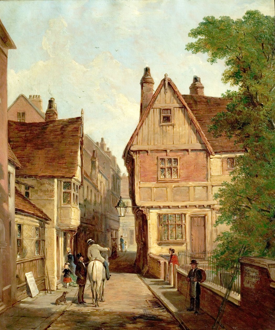 Gamle hus, St. Peters Gate, Nottingham, 1842, 1870 av Reuben Bussey